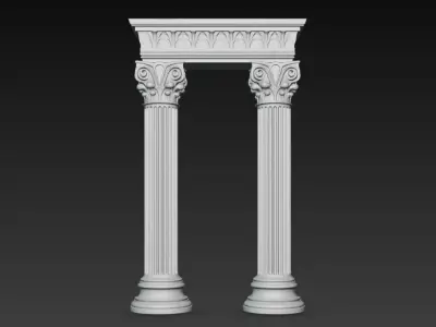 Classical Corinthian Columns Architectural Structure 3D Model 3D print model