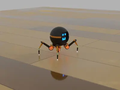Robot Sci-fi Friend Walking Creature Low-poly 3D model