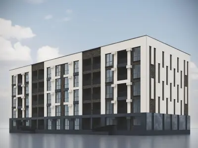 Modern Residential Building 013 3D model