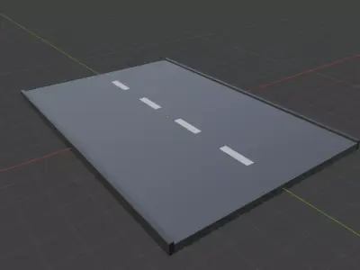 Lowpoly Road Low-poly 3D model