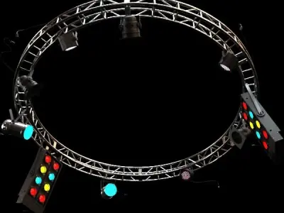 Circle Truss with Stage Lights High Detail 3D model