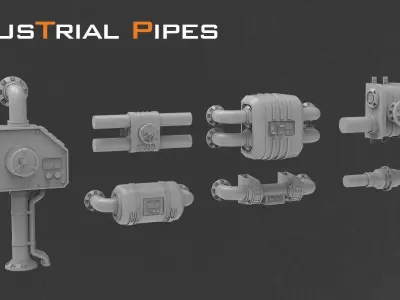 Industrial Pipes 3D model