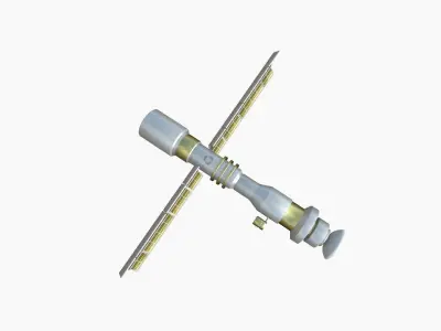 Satellite C02 Gold - SciFi Space Design Low-poly 3D model