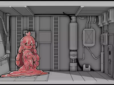 Room ABNORMALITIES Low-poly 3D model