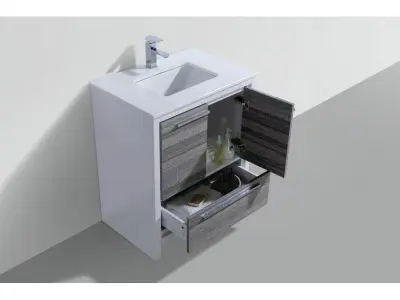 Meraris Single Bathroom Vanity Set 3D model