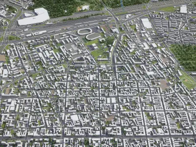 Lodz - city Low-poly 3D model