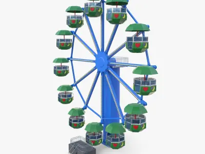 Ferris wheel v2 Low-poly 3D model
