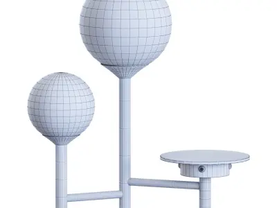 Moon Table Lamp Low-poly 3D model