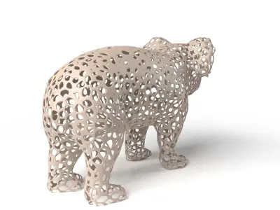Koala Voronoi Low-poly 3D model