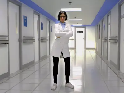 Female Doctor Rigged  Low-poly 3D model