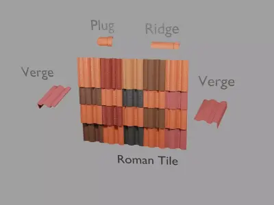 Roof tiles Roman Kit 3D model