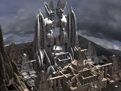 Celtic Lost Ocean City Kitbash 3D model