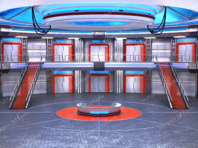 Virtual lobby 3D model