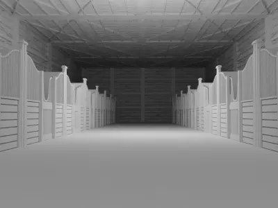 Horse Stable No Material 3D model
