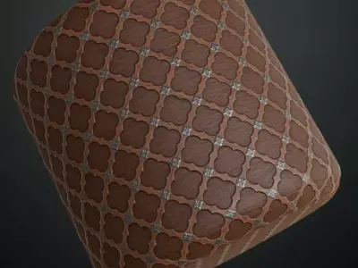 Ornate Medieval Wood Panels with Metal Inlays PBR Texture