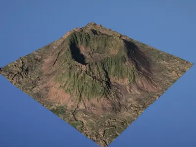 Landscape Environment Volcano Snow 18 Low-poly 3D model