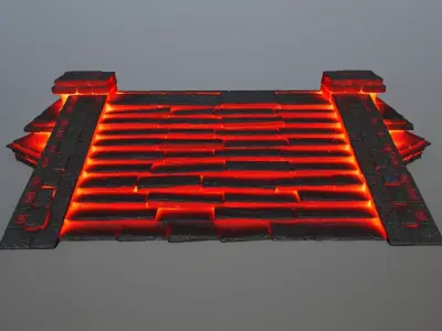 fire stair Low-poly 3D model