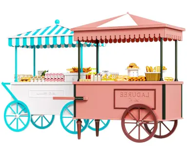 Food Cart Low-poly 3D model buy