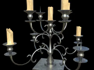 Candelabra - PBR - Textured Low-poly 3D model