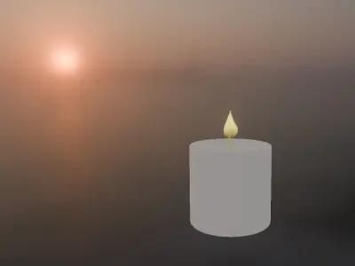 Candle with animation of fire 3D model