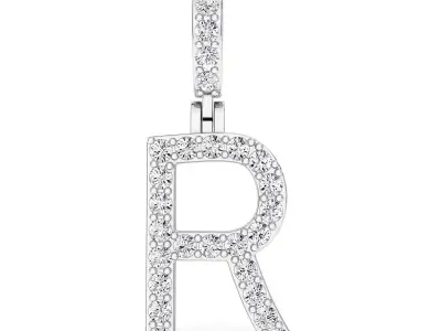 Alphabet R-letter single row pendant 3D print model