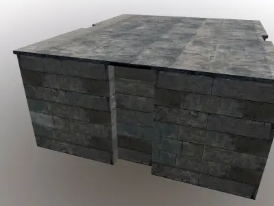 Old apartments exterior Low-poly 3D model