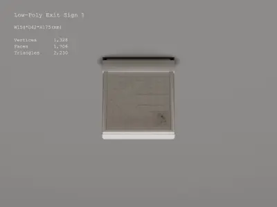 Low-Poly Exit Sign Low-poly 3D model