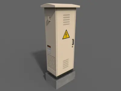 PBR Electric Box BoneWhite V2 Low-poly 3D model