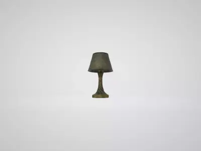 Sculpted Carved Wooden Lamp 3D model