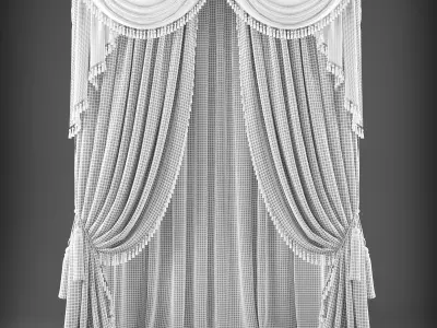 Curtain golden Low-poly 3D model