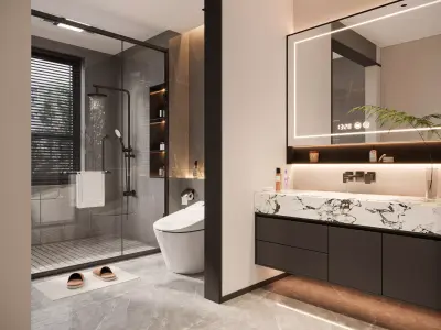 Modern Bathroom 3D Model 3D model