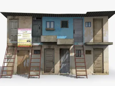 Slum q house Low-poly 3D model