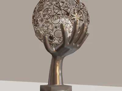 astral-table-lamp hand holding metal globe 3D model