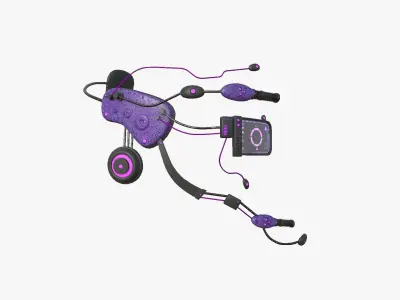 SciFi Glasses E03 Purple Black - Character Design Fashion Low-poly 3D model