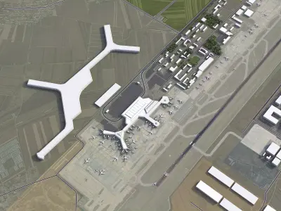 Harbin - Airport Low-poly 3D model