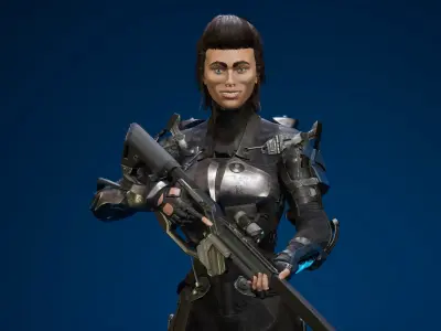 ExoSoldier Female 01 Low-poly 3D model