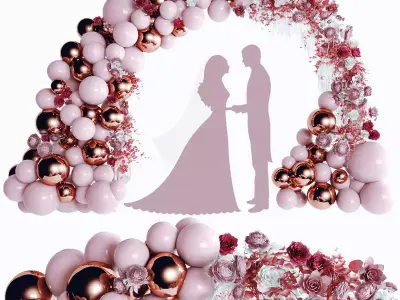 wedding arch Low-poly 3D model