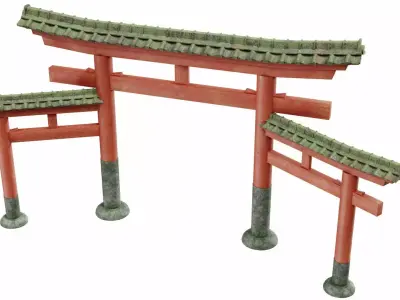 Torii gate miwa type 3D model
