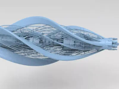London Modern Sci Tower Dome 3 3D model