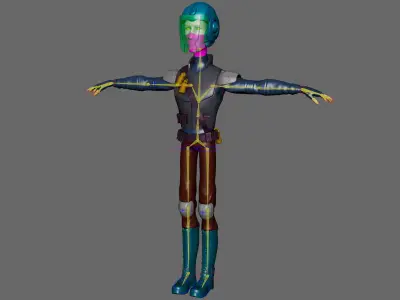 Swat Police Army Stylized Character with shields 3D Rigged 3D model