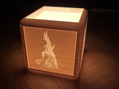 Lithophane candle lamp with own photo 3D print model
