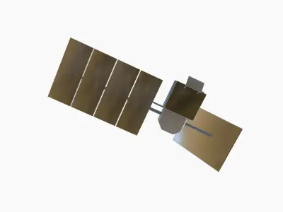 Satellite J08 Aluminum - SciFi Space Design Low-poly 3D model