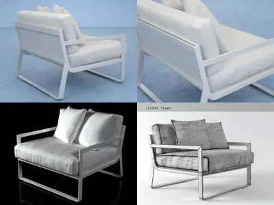 Flat armchair 3D model