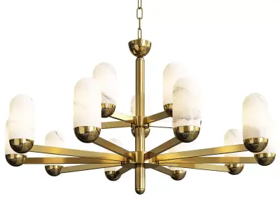 PRIORITY brass and marble chandelier Low-poly 3D model