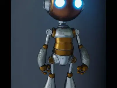Robot with eyes 3D model