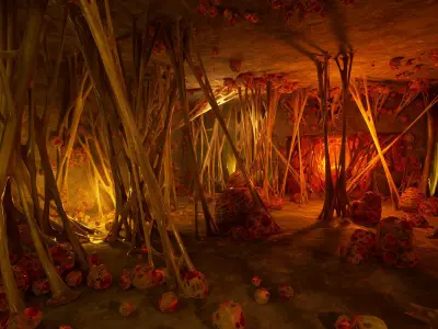 Biomass webs Low-poly 3D model