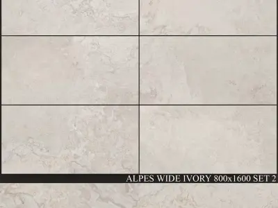 ABK Alpes Wide Ivory 800x1600 Set 2 3D model