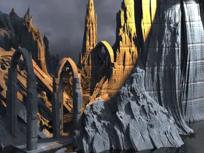 Khazaddum mountain ruins 3D model