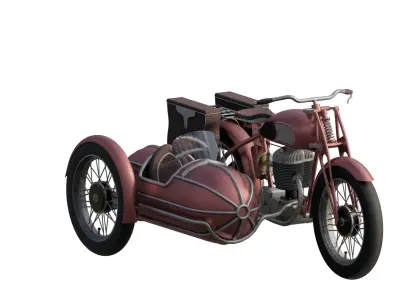 1930S Moped with basket 3D model