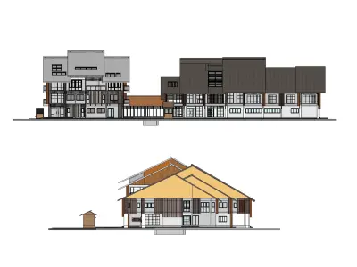 Guesthouse and house 3D model